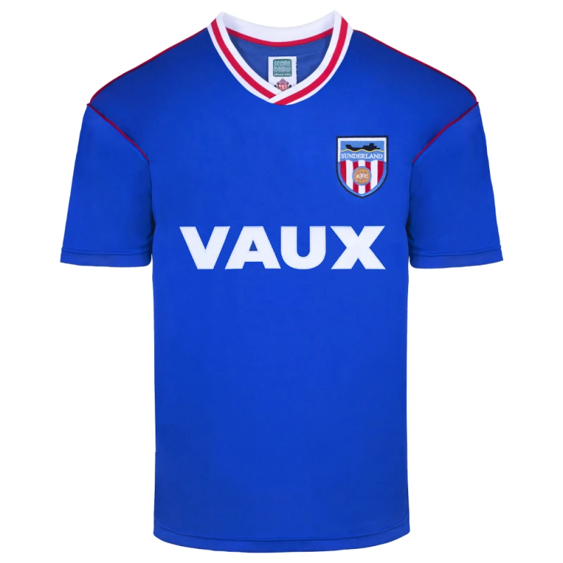 Image of Score Draw Sunderland 1990 Retro Football Away Shirt SUND90APYSS-L L Mens Sportswear