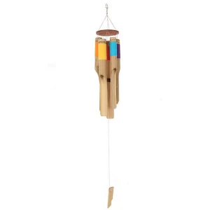 Image of Multicoloured/Wood Bamboo Chime