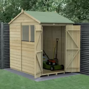 Image of 7' x 5' Forest Beckwood 25yr Guarantee Shiplap Pressure Treated Double Door Reverse Apex Wooden Shed (2.28m x 1.53m)