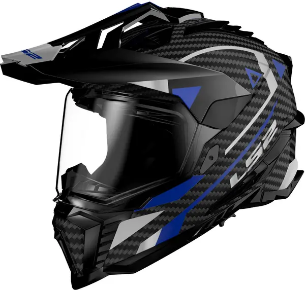 Image of LS2 MX701 Explorer Carbon Adventure Blue Adventure Helmet Size S
