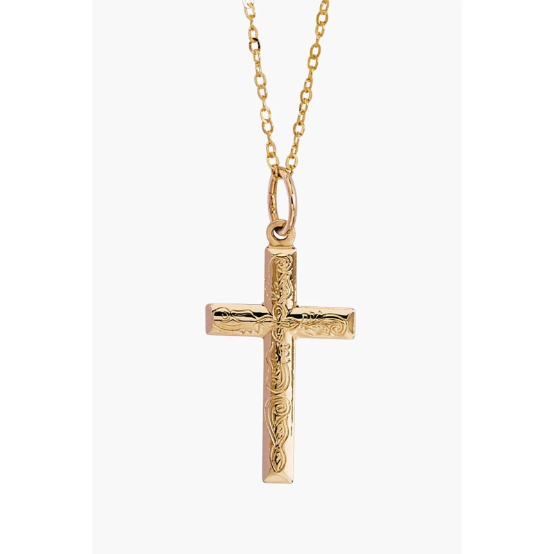Image of Be You 9ct Fancy Cross Pendant - Gold Gold One Size