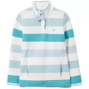 Image of Crew Clothing Womens Half Button Sweater Blue Cloud/White 12