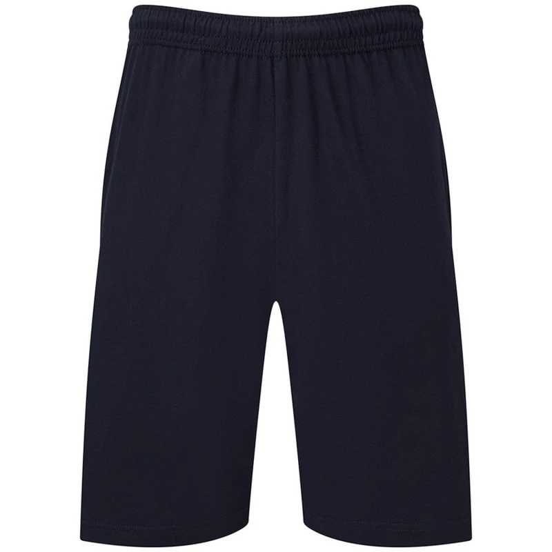 Image of Fruit Of The Loom Fruit of the Loom Men Iconic 195 Jersey Shorts in Mid Navy Size: Small Mid Navy S Male 5063470168569