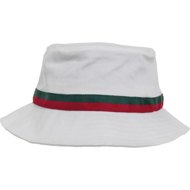 Image of Flexfit by Yupoong Mens Stripe Bucket Hat in White White Male One Size