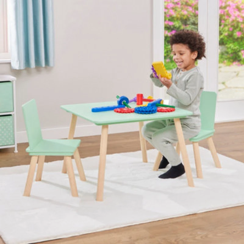 Image of Liberty House Toys Kids Green Table and Two Chairs Set, Green LHT11123