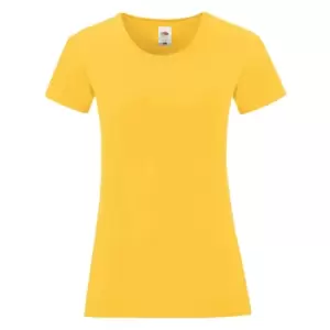 Image of Fruit Of The Loom Womens/Ladies Iconic T-Shirt (XXL) (Sunflower Yellow)