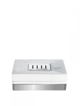 Image of Spirella Roma White- Silver Soap Dish