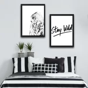 Image of Stay Wild Set 2 Multicolor Decorative Framed Painting (2 Pieces)