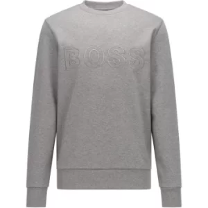 Image of Hugo Boss Stadler Large Logo Sweatshirt Silver Size L Men