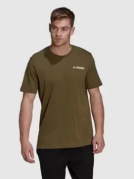 Image of adidas Terrex Graphic T-Shirt - Olive, Olive Size XS Men