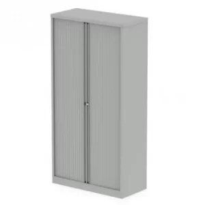 Image of Qube by Bisley Side Tambour Cupboard 2000mm without Shelves Goose Grey