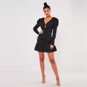 Image of Missguided Tall Frill Dress - Black