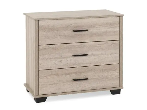 Image of Seconique Oliver Light Oak 3 Drawer Chest of Drawers