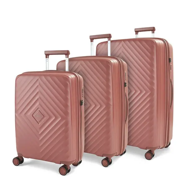 Image of Rock Luggage Infinity KZ27304 Hardshell Pink Suitcase 3Pcs Set