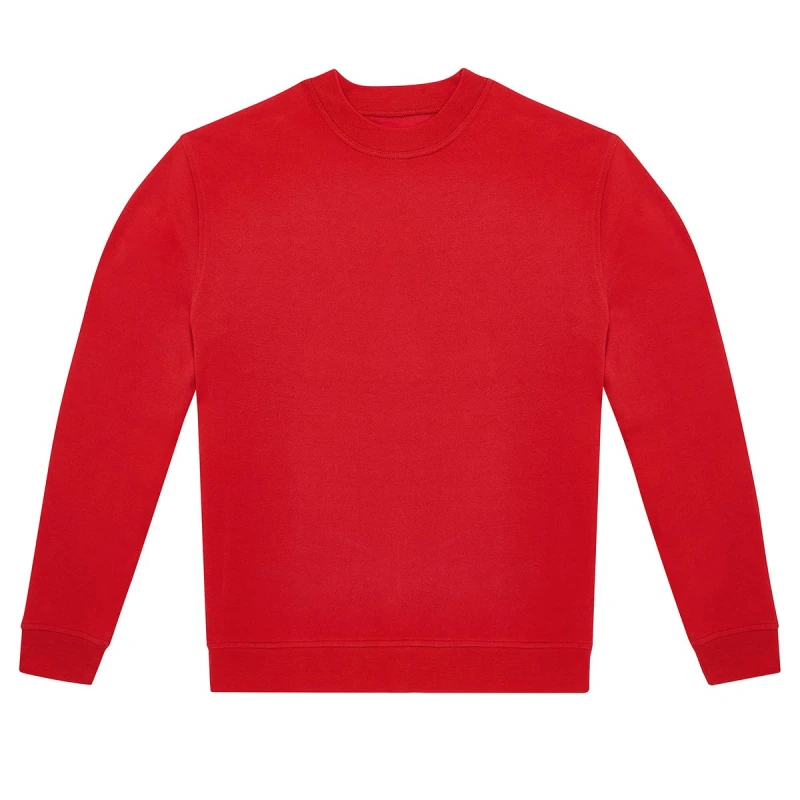 Image of B&C Mens ID.222 Crew Neck Sweatshirt in Red Size: XS Red Male XS