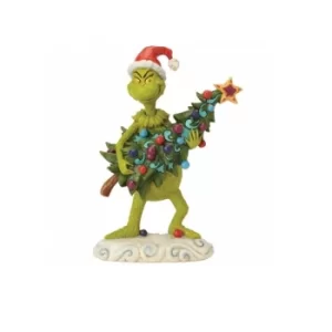 Image of Grinch Stealing Tree Figurine