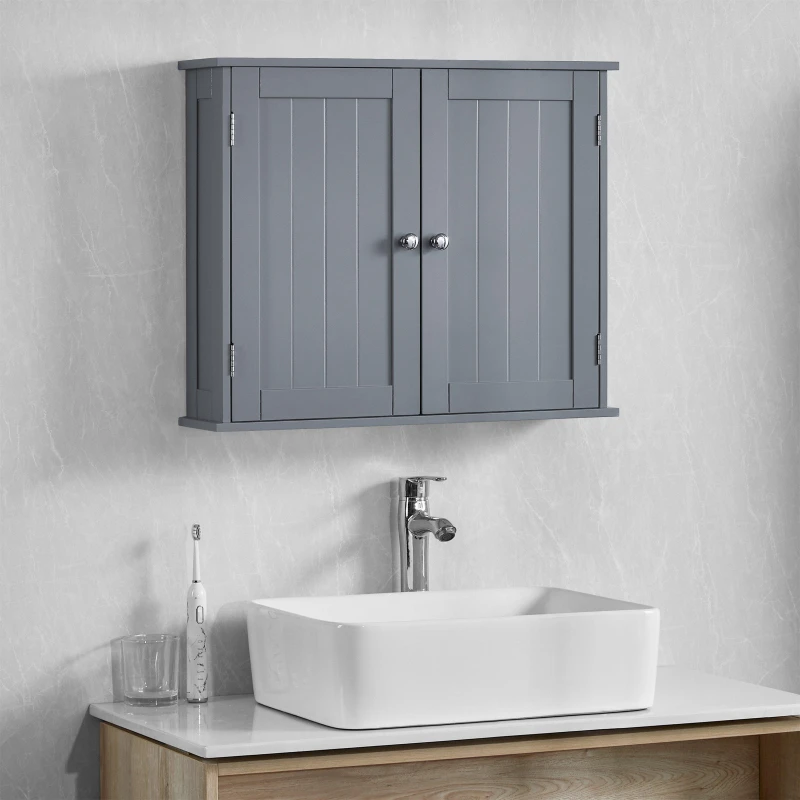 Image of Lassic Bath Vida Priano 2 Door Wall Cabinet Grey unisex 2 Door