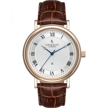 Image of Silver and Brown 'Locksley London' Watch - LL0050440 - multicoloured
