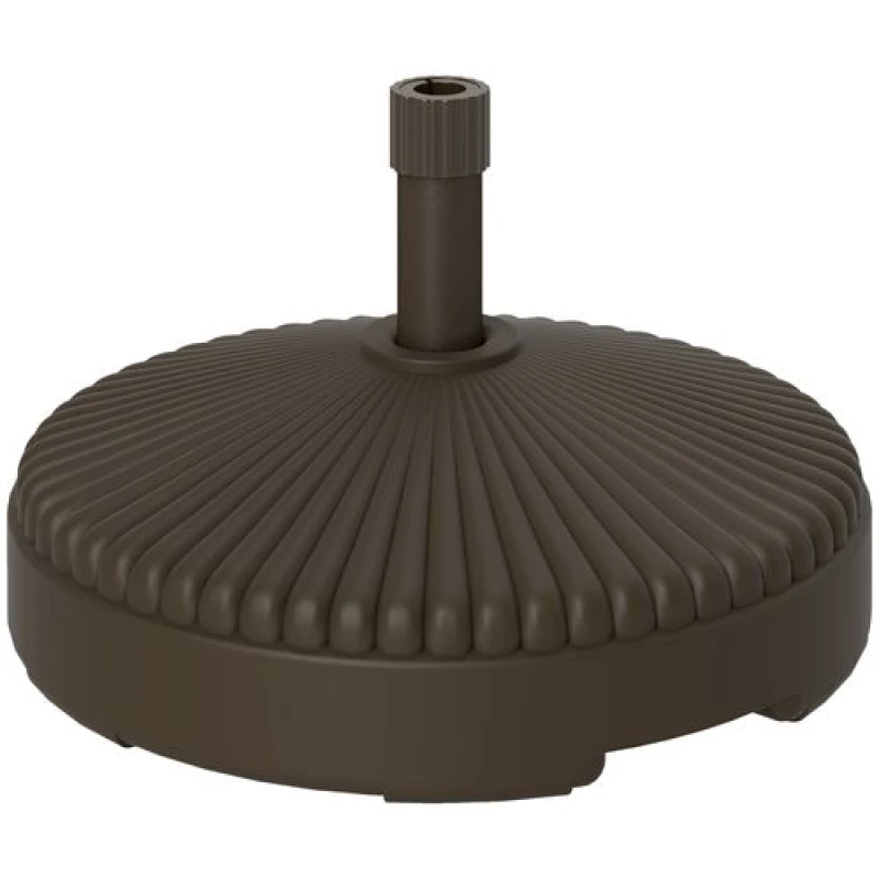 Image of Outsunny Garden Parasol Base, 28kg Sand Filled, 23kg Water Filled, Brown Brown