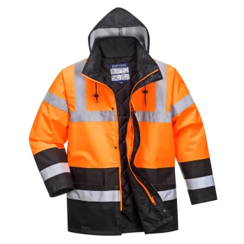 Image of Oxford Weave 300D Class 3 Hi Vis Two Tone Traffic Jacket Orange / Black S