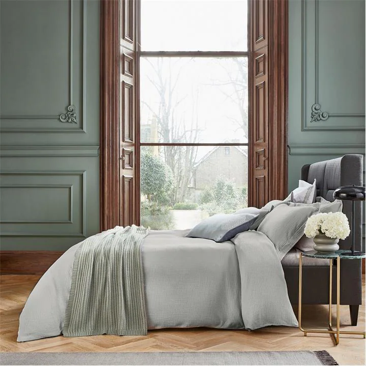 Image of Bedeck of Belfast Silver Cotton 180 Thread Count 'Nika' Duvet Cover - double