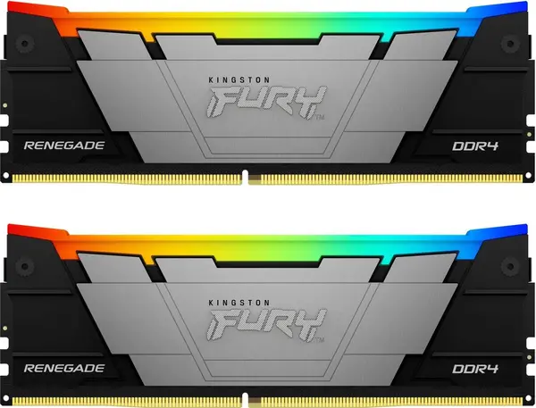 Image of Kingston Fury RGB 32GB Kit (2 x 16GB), DDR4, 3600MHz, CL16, XMP, DIMM Memory, Black - KF436C16RB12AK2/32