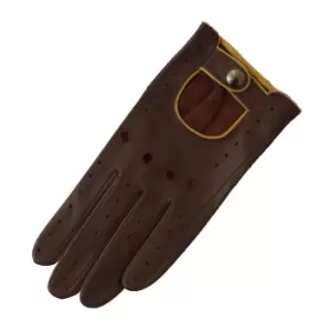 Image of Eastern Counties Leather Womens/Ladies Driving Gloves (L) (Brown/Ochre)
