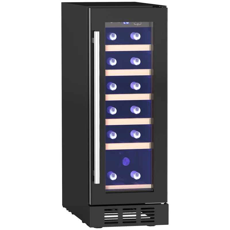 Image of HOMCOM Freestanding / Built-in Wine Cooler Fridge, 19 Bottle, Black Black