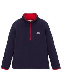 Image of Trespass Sybil 1/4 Zip Fleece - Navy/Pink, Size 7-8 Years