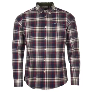 Image of Barbour Mens Crossfell Tailored Shirt Navy XL