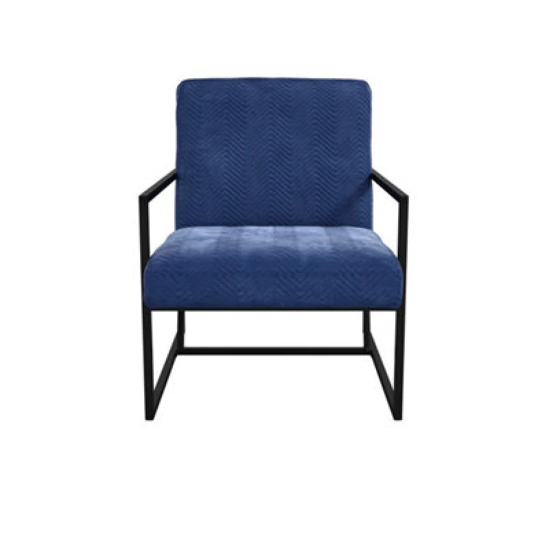 Image of LPD Chance Chair - Velvet/metal - L76 X W63.5 X H63.5cm - Oxford Blue - Partially Assembled