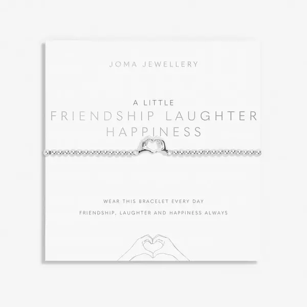 Image of A Little Friendship Laughter Happiness Silver Plated 17.5cm Bracelet 7019