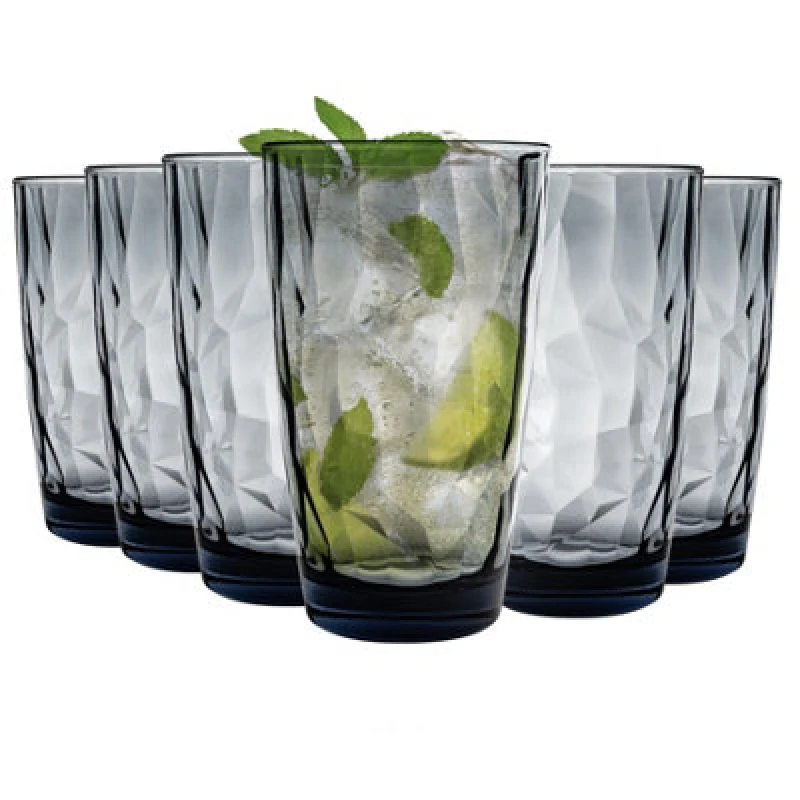 Image of Bormioli Rocco Diamond Highball Glasses - 470Ml - Blue - Pack Of 6