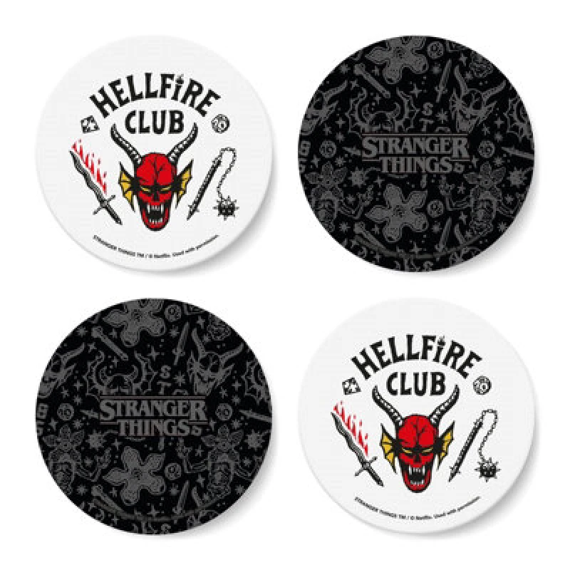 Image of Stranger Things Hellfire Club Round Coaster Set