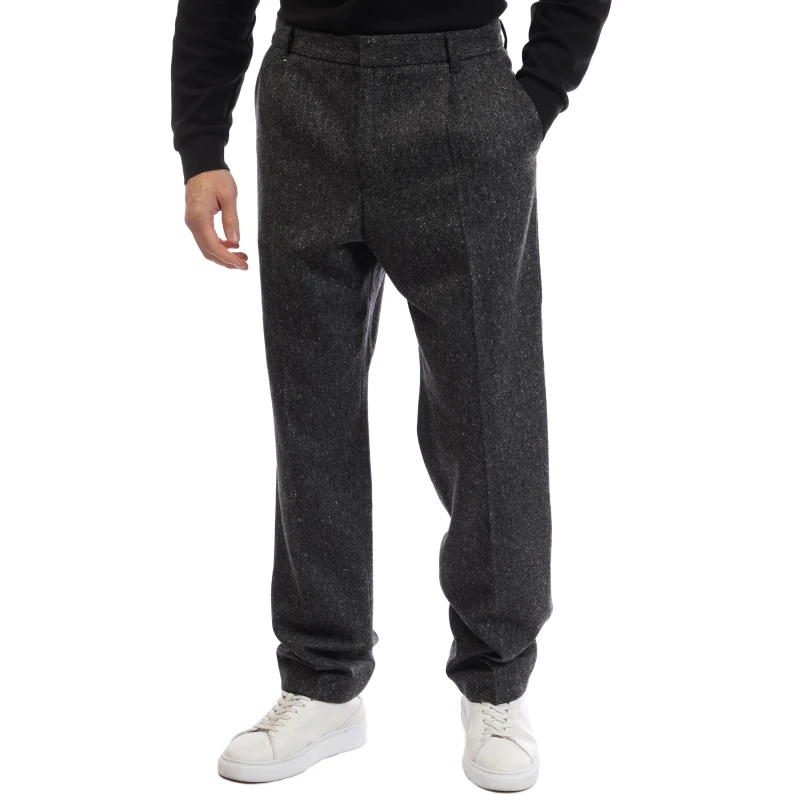 Image of Boss Mens Peter Pl Double Breasted Straight Leg Trousers Medium Grey male 30