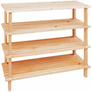 Image of 4 Tier Wooden Shoe Rack - Premier Housewares
