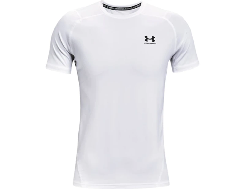 Image of Under Armour Armour HeatGear Fitted Short Sleeve Mens - White White XL