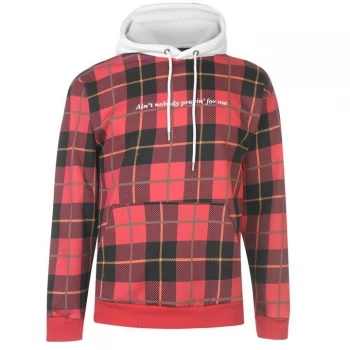 Image of Swallows and Daggers Pray Check Hoodie - Red/Yellow