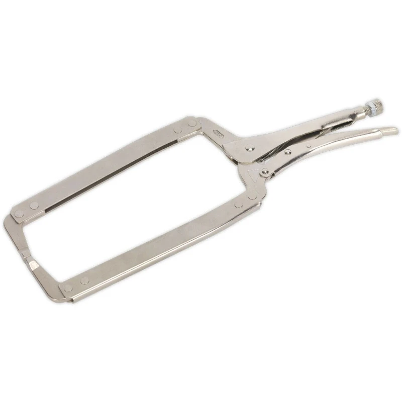 Image of Loops 455mm Locking C-Clamp Pliers - 160mm Jaw Capacity - Extra-Long Jaw Profile Multi
