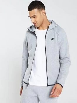 Image of Nike Sportswear Tech Fleece Full Zip Hoodie - Dark Grey Heather Size M Men