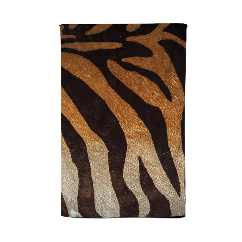 Image of Warren Reed - Designer Tiger Skin Print Tea Towel in Brown Brown Unisex