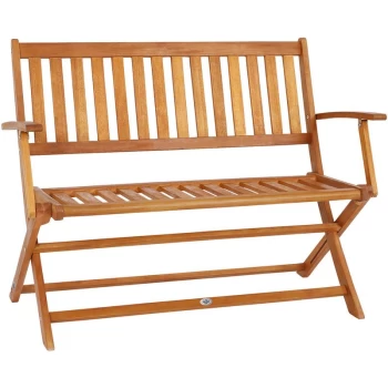 Image of Garden Bench Folding Wooden FSC Certified Eucalyptus Wood 2 Seater Park Patio - Deuba