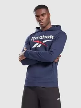 Image of Reebok Big Logo Hoody, Navy Size XS Men