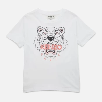 Image of KENZO Girls Tiger T-Shirt - White - 8 Years