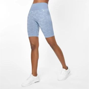 Image of Everlast Seamless Camo Cycling Shorts - Dusk Blue