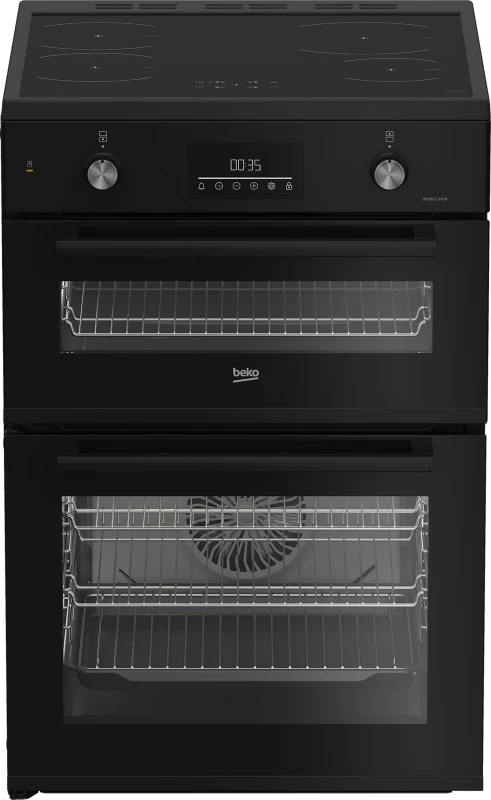 Image of Beko AeroPerfect FDI6731CK 60cm Wide Double Oven Electric Cooker with Induction Hob - Black - A/A Rated