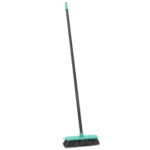 Image of JVL Lightweight Outdoor Hard Bristle Sweeping Brush Broom Grey/Turquoise