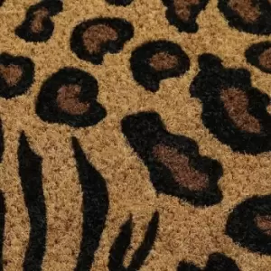 Image of Eco-Friendly Latex Backed Coir Door Mat, Animal Print - JVL