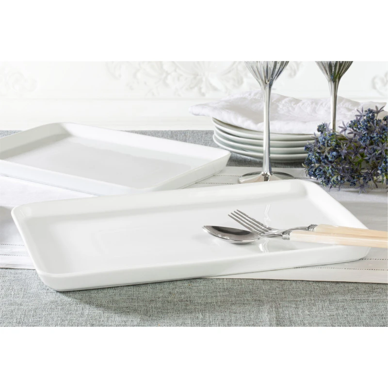 Image of Waterside Set Of 2 Porcelain Rect Platter (small & Large), Multi 6249