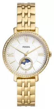 Image of Fossil ES5167 Jacqueline White Sun and Moon Dial Gold Watch